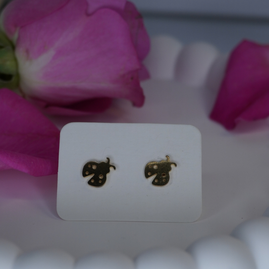 Small "Ladybug" Gold  Stud Stainless Steel Earrings