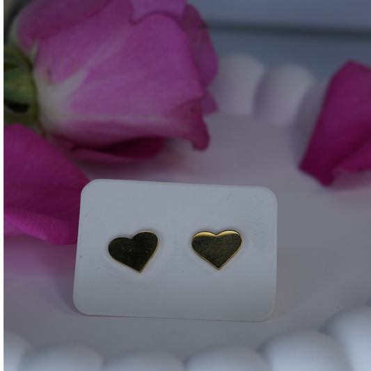 Small "Love" Gold Stud Stainless Steel Earrings