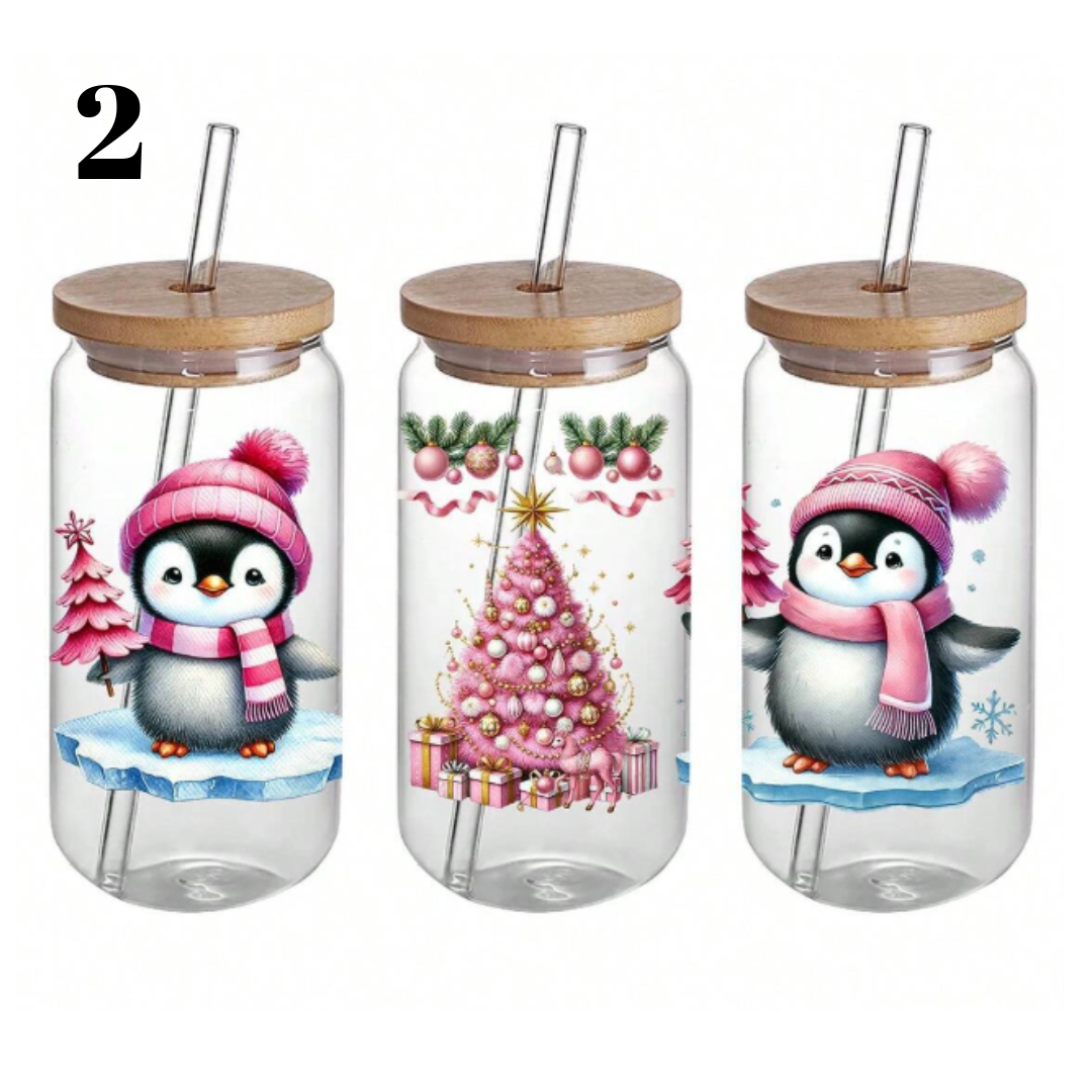 Christmas Stylish Glass Tumbler-550ML