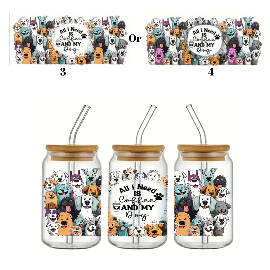 Puppy Lovers Stylish Glass Tumbler-550ML