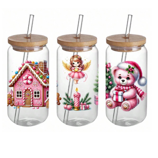 Christmas Stylish Glass Tumbler-550ML