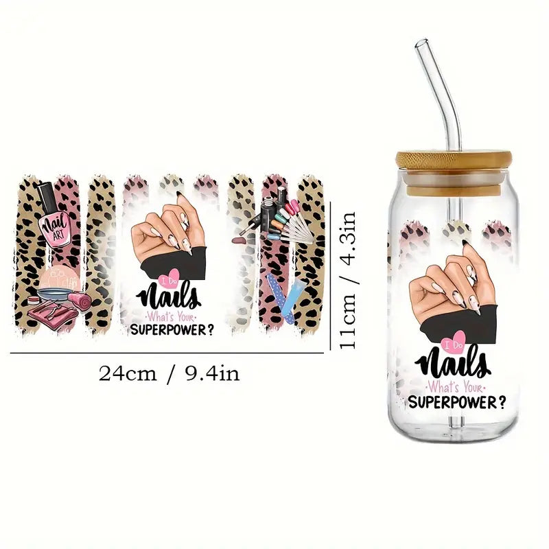 Nails Stylish Glass Tumbler-550ML